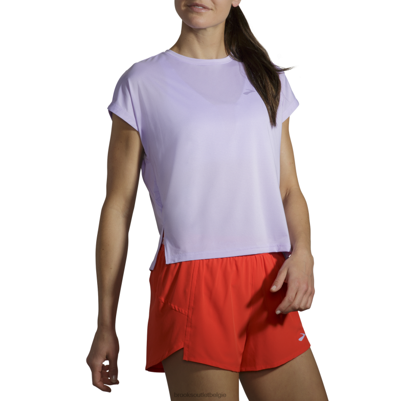 V8D8N1039 sprintvrije korte mouw paars Brooks