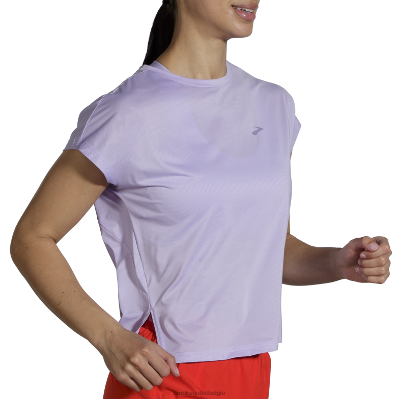 V8D8N1039 sprintvrije korte mouw paars Brooks