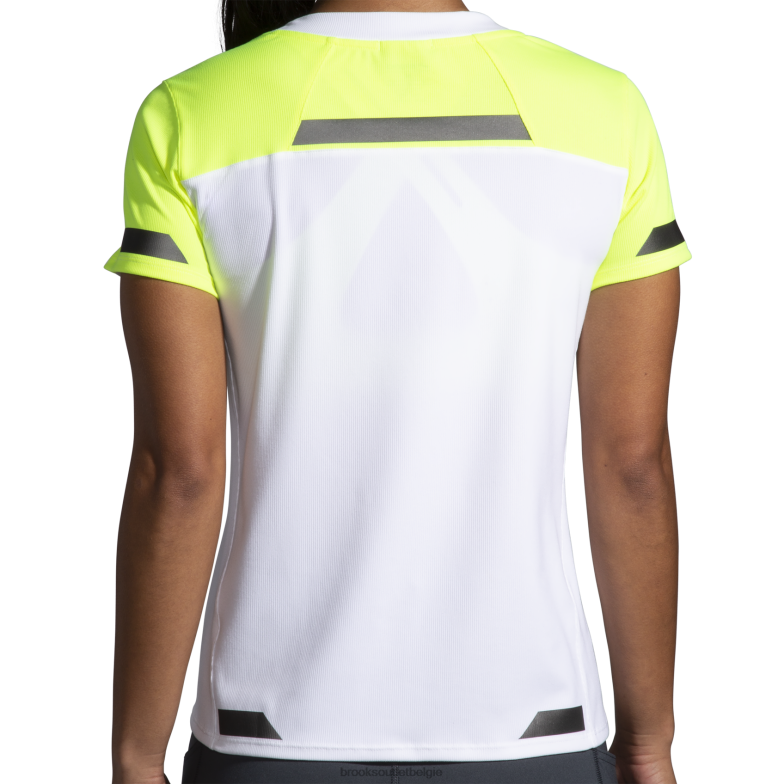 V8D8N334 zichtbare korte mouw wit Brooks