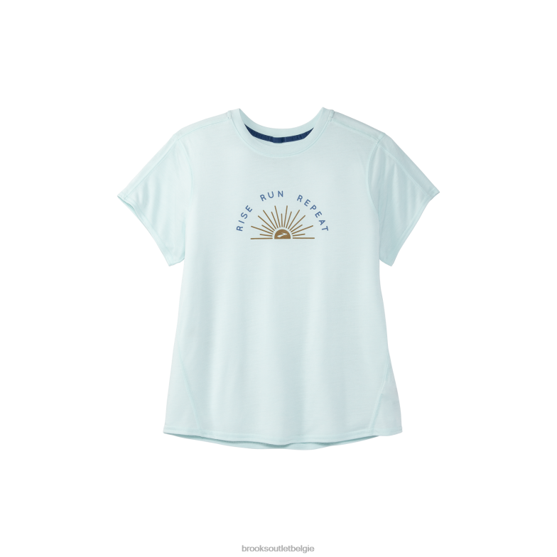 V8D8N514 afstand grafische korte mouw blauw Brooks
