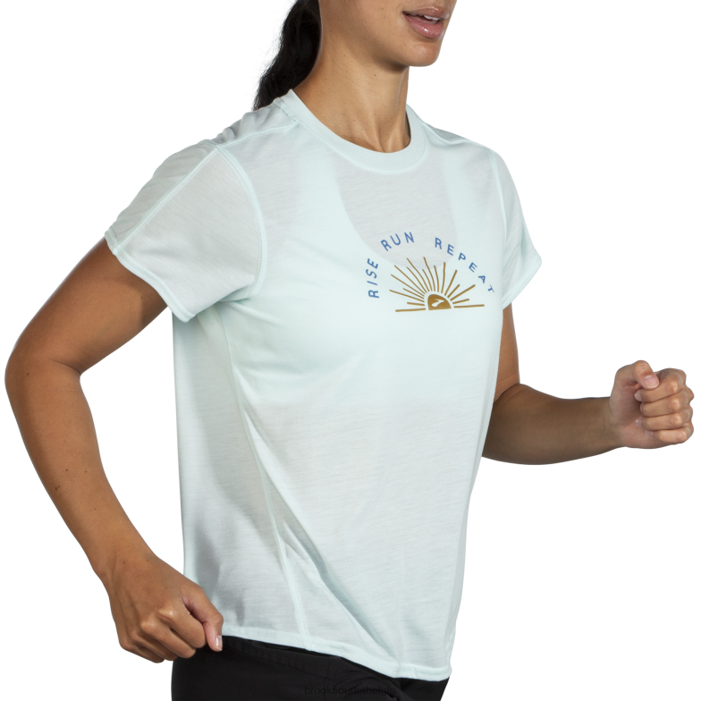 V8D8N514 afstand grafische korte mouw blauw Brooks