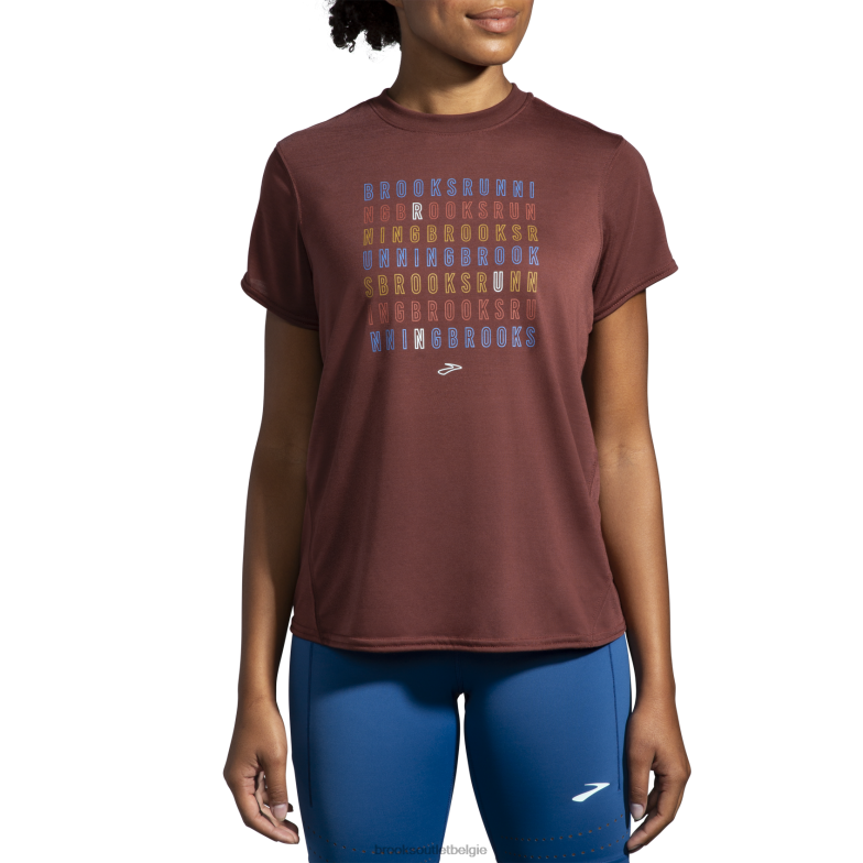 V8D8N515 afstand grafische korte mouw rozijn Brooks