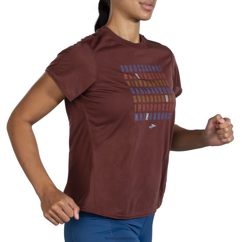 V8D8N515 afstand grafische korte mouw rozijn Brooks