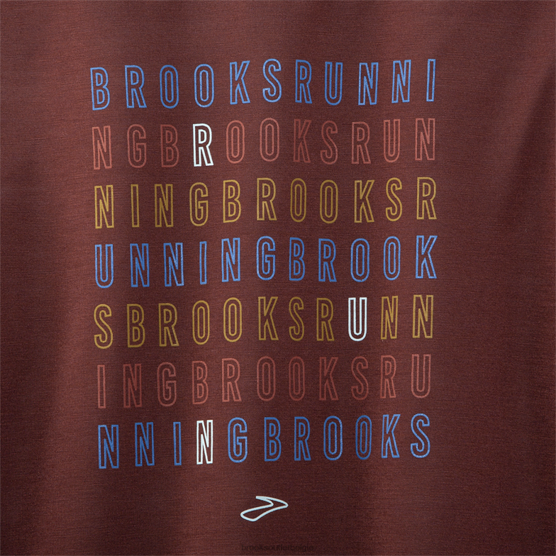 V8D8N515 afstand grafische korte mouw rozijn Brooks