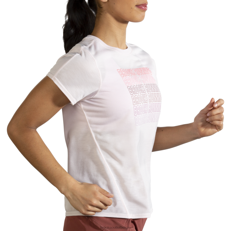 V8D8N587 afstand grafische korte mouw rozenwater Brooks