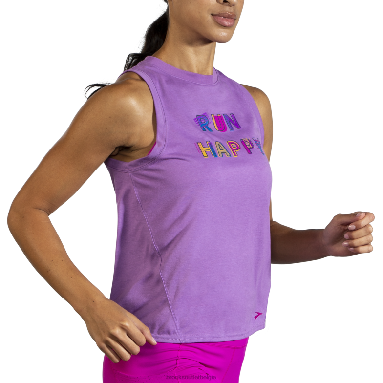 V8D8N715 afstand grafische tank heliotroop Brooks